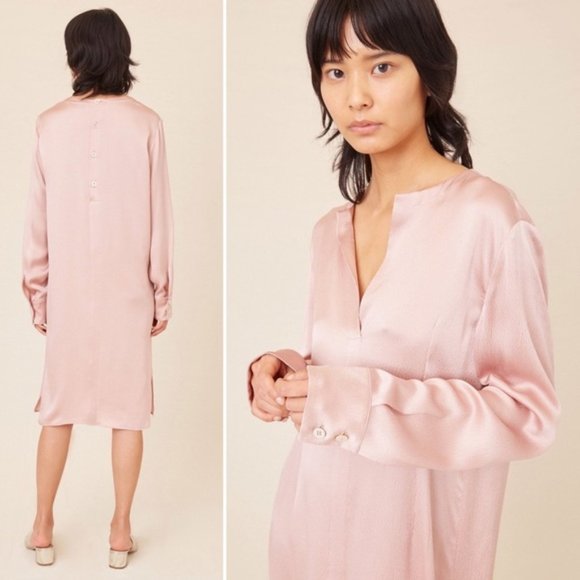 Mansur Gavriel Pink Midi Dress - Picture 1 of 8